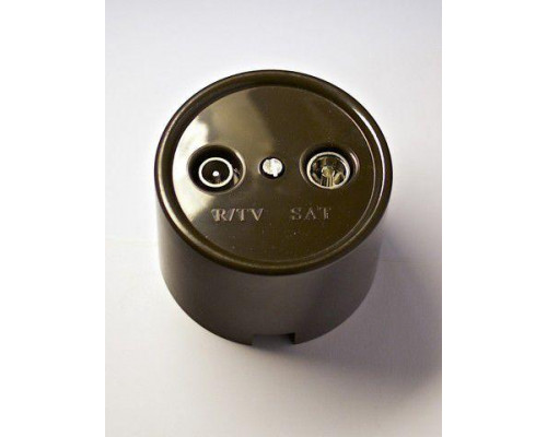 Розетка R/TV-Sat проходная, коричневая, B1-304-22 BIRONI
