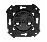 Розетка компьютерная RJ45 CAT.5е с накладкой, черный, B3-302-23 BIRONI
