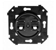 Розетка компьютерная RJ45 CAT.5е с накладкой, черный, B3-302-23 BIRONI