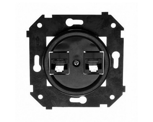 Розетка компьютерная RJ45 CAT.5е с накладкой, черный, B3-302-23 BIRONI