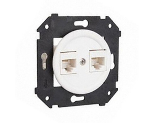 Розетка компьютерная RJ45 CAT.5е с накладкой белый B3-302-21 BIRONI