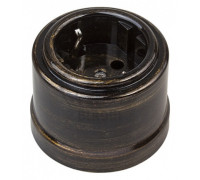 Розетка с заземляющим контактом, бронза, B1-101-25 BIRONI