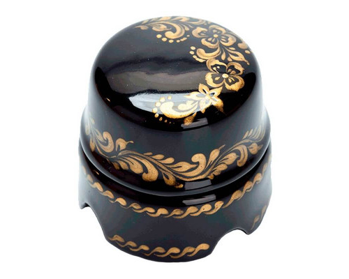 Распаечная коробка малая D60 черный с золотой росписью BOX1BL.GD Salvador