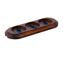Рамка 3 местная овал темный дуб RD-03023 Retrika