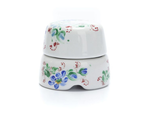 Распаечная коробка малая D60 белый с росписью Жостово BOX1WT.RJ Salvador