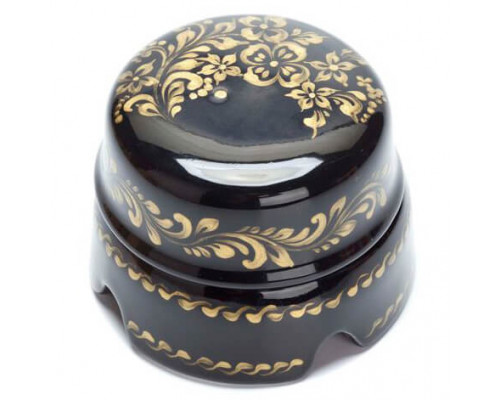 Распаечная коробка большая D85 черный с золотой росписью BOX2BL.GD Salvador