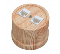 Розетка RJ45 компьютерная двойная, карельская сосна, B1-302-13 BIRONI