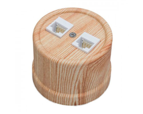 Розетка RJ45 компьютерная двойная, карельская сосна, B1-302-13 BIRONI