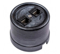 Розетка RJ45 компьютерная двойная, серебряный век, B1-302-11 BIRONI