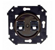 Розетка компьютерная RJ45 CAT.5е с накладкой коричневый B3-302-22 BIRONI