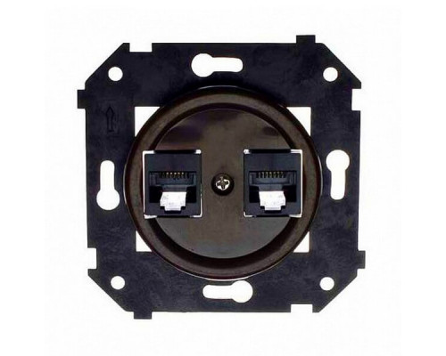Розетка компьютерная RJ45 CAT.5е с накладкой коричневый B3-302-22 BIRONI