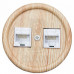 Розетка RJ45 компьютерная двойная, карельская сосна, B1-302-13 BIRONI
