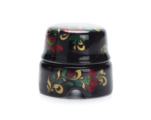 Распаечная коробка малая D60 черный с росписью под Хохлому BOX1BL.HL Salvador