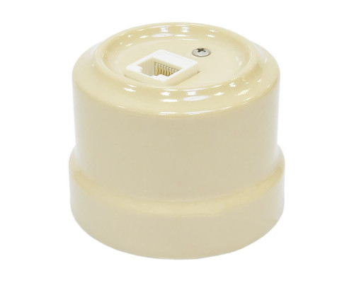 Ретро розетка компьютерная RJ-45 слоновая кость 32009 Lindas